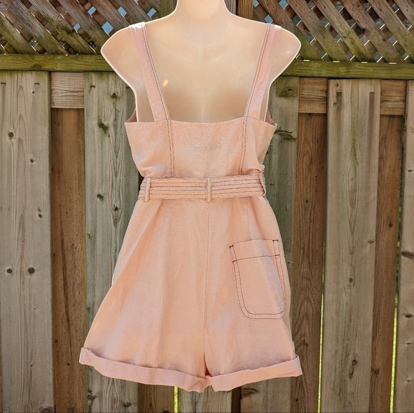 Zara linen cotton playsuit one piece romper xs - Picture 9 of 14